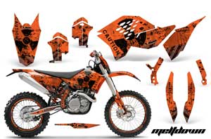 KTM C5 SX / SX-F 125 / 525 Dirt Bike Graphic Kit - 2007-2010 Meltdown Orange