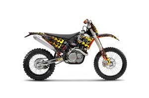 KTM C5 SX / SX-F 125 / 525 Dirt Bike Graphic Kit - 2007-2010 Motorhead Black