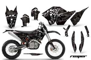 KTM C5 SX / SX-F 125 / 525 Dirt Bike Graphic Kit - 2007-2010 Reaper Black