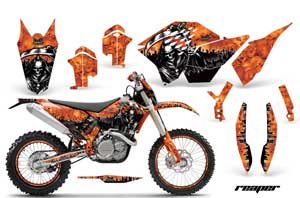 KTM C5 SX / SX-F 125 / 525 Dirt Bike Graphic Kit - 2007-2010 Reaper Orange