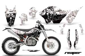 KTM C5 SX / SX-F 125 / 525 Dirt Bike Graphic Kit - 2007-2010 Reaper White