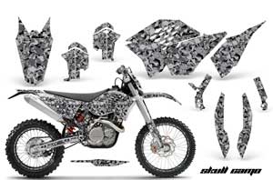 KTM C5 SX / SX-F 125 / 525 Dirt Bike Graphic Kit - 2007-2010 Skull Camo Black