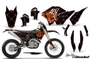 KTM C5 SX / SX-F 125 / 525 Dirt Bike Graphic Kit - 2007-2010 Silver Star - Reloaded Orange