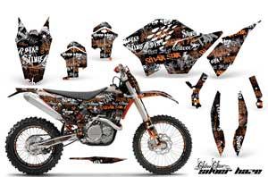 KTM C5 SX / SX-F 125 / 525 Dirt Bike Graphic Kit - 2007-2010 Silver Star - Silverhaze Orange