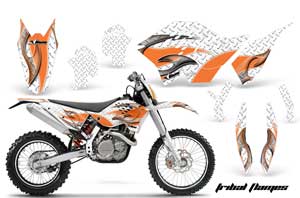 KTM C5 SX / SX-F 125 / 525 Dirt Bike Graphic Kit - 2007-2010 Tribal Flames Orange