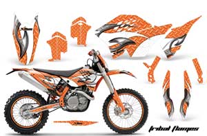KTM C5 SX / SX-F 125 / 525 Dirt Bike Graphic Kit - 2007-2010 Tribal Flames White
