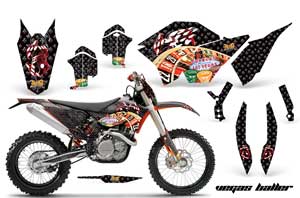 KTM C5 SX / SX-F 125 / 525 Dirt Bike Graphic Kit - 2007-2010 Vegas Baller Black