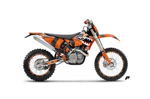 KTM C5 SX / SX-F 125 / 525 Dirt Bike Graphic Kit - 2007-2010 P40 Warhawk Orange