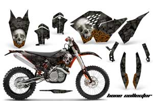 KTM C5 XC 125 / 525 Dirt Bike Graphic Kit - 2008-2010 Bone Collector Black
