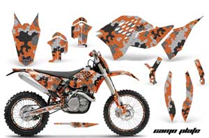 KTM C5 WCFW 250 Dirt Bike Graphic Kit - 2011 Camoplate Orange