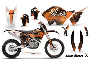 KTM C5 WCFW 250 Dirt Bike Graphic Kit - 2011 Carbon X Orange