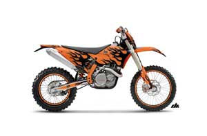 KTM C5 SX / SX-F 125 / 525 Dirt Bike Graphic Kit - 2007-2010 Diamond Flames Orange