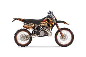 KTM C6 SX 2 Stroke Dirt Bike Graphic Kit - 1993-1997 Firestorm Black