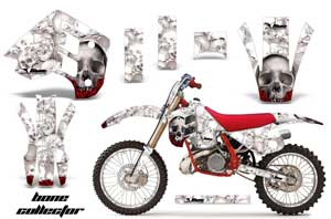 KTM C8 MXC / EXC 250 Dirt Bike Graphic Kit - 1990-1992 Bone Collector White