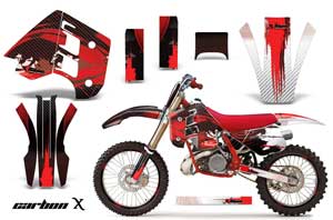 KTM C8 MXC / EXC 250 Dirt Bike Graphic Kit - 1990-1992 Carbon X Red