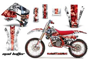 KTM C8 MXC / EXC 300 Dirt Bike Graphic Kit - 1990-1992 Mad Hatter White