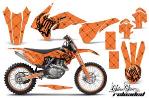 KTM C9 SX / SX-F / XC / XC-F Dirt Bike Graphic Kit - 2013-2015 Silver Star - Reloaded Orange