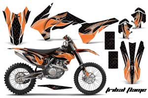 KTM C9 SX / SX-F / XC / XC-F Dirt Bike Graphic Kit - 2013-2015 Tribal Flames Orange