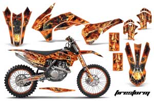 KTM C9 SX / SX-F / XC / XC-F Dirt Bike Graphic Kit - 2013-2015 Firestorm Orange