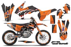 KTM C9 SX / SX-F / XC / XC-F Dirt Bike Graphic Kit - 2013-2015 P40 Warhawk Orange