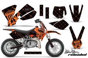 KTM SX 50 Adventure Jr / Sr Dirt Bike Graphic Kit - 2002-2008 Silver Star - Reloaded Orange