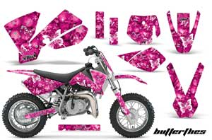 KTM SX 50 Adventure Jr / Sr Dirt Bike Graphic Kit - 2002-2008 Butterfly Pink
