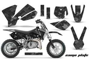 KTM SX 50 Adventure Jr / Sr Dirt Bike Graphic Kit - 2002-2008 Camoplate Black