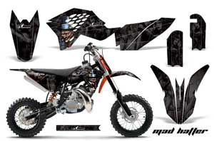 KTM SX 50 Adventure Jr / Sr Dirt Bike Graphic Kit - 2009-2015 Mad Hatter Black