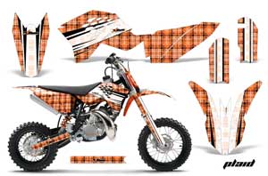 KTM SX 50 Adventure Jr / Sr Dirt Bike Graphic Kit - 2009-2015 Plaid Orange