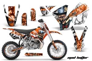 KTM SX 65 Dirt Bike Graphic Kit - 2002-2008 Mad Hatter White