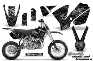 KTM SX 65 Dirt Bike Graphic Kit - 2002-2008 Skulls and Hammers Silver