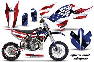 KTM SX 65 Dirt Bike Graphic Kit - 2009-2015 Stars and Stripes Red White & Blue