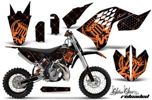 KTM SX 65 Dirt Bike Graphic Kit - 2009-2015 Silver Star - Reloaded Orange