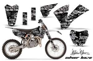 KTM SX 105 Dirt Bike Graphic Kit - 2004-2005 Silver Star - Silverhaze White