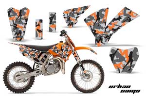 KTM SX 85 Dirt Bike Graphic Kit - 2004-2005 Urban Camo Orange