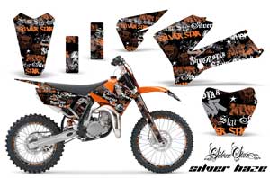 KTM SX 85 Dirt Bike Graphic Kit - 2006-2012 Silver Star - Silverhaze Orange