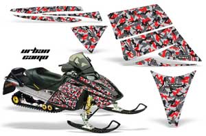 Ski Doo Rev Sled Graphic Kit - 2004-2012 Urban Camo Red