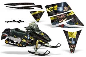 Ski Doo Rev Sled Graphic Kit - 2004-2012 Mad Hatter Yellow