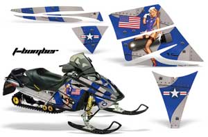 Ski Doo Rev Sled Graphic Kit - 2004-2012 T Bomber Blue