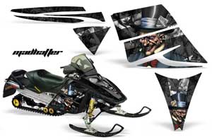 Ski Doo Rev Sled Graphic Kit - 2004-2012 Mad Hatter Silver