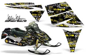 Ski Doo Rev Sled Graphic Kit - 2004-2012 Silver Star - Silverhaze Yellow