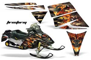 Ski Doo Rev Sled Graphic Kit - 2004-2012 Firestorm Black