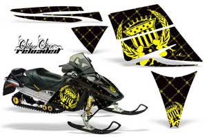 Ski Doo Rev Sled Graphic Kit - 2004-2012 Silver Star - Reloaded Yellow