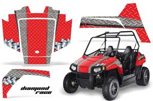 Polaris RZR 170 Graphic Kit - All Years Diamond Race Red