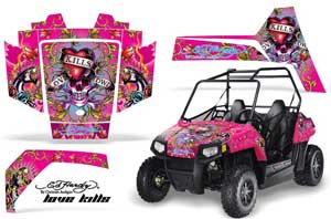 Polaris RZR 170 Graphic Kit - All Years Ed Hardy - Love Kills Pink