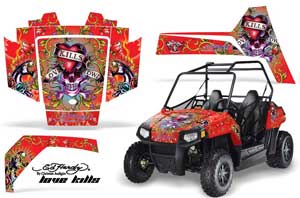 Polaris RZR 170 Graphic Kit - All Years Ed Hardy - Love Kills Red