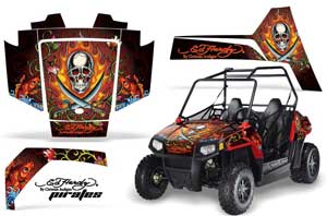 Polaris RZR 170 Graphic Kit - All Years Ed Hardy - Pirates Red