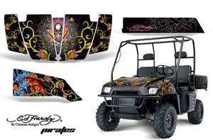 Polaris Ranger 500 / 700 XP Graphic Kit - 2005-2008 Ed Hardy - Pirates Silver