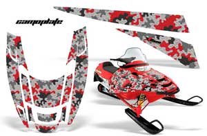 Polaris Edge Sled Graphic Kit - All Years Camoplate Red