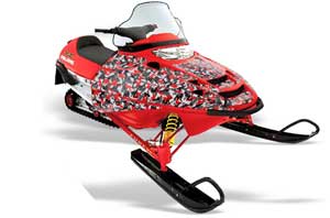 Polaris Edge Sled Graphic Kit - All Years Camoplate Red